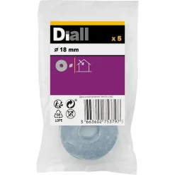 Diall Rondelle-Rondelles plates larges en acier au carbone ø 18mm - 5 pièces