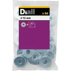 Diall Rondelles plates larges en acier au carbone ø 12mm - 50 pièces