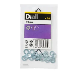 Diall Rondelle-Rondelles plates moyennes en acier au carbone ø 5mm - 20 pièces