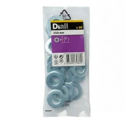 Diall Rondelles plates moyennes en acier au carbone ø 14mm - 20 pièces