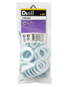 Diall Rondelle-Rondelles plates moyennes en acier au carbone ø 16mm - 20 pièces