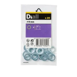 Diall Rondelle-Rondelles plates étroites en acier au carbone ø 8mm - 20 pièces