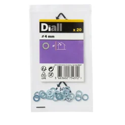 Diall Rondelles plates étroites en acier au carbone ø 4mm - 20 pièces