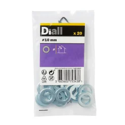 Diall Rondelle-Rondelles plates étroites en acier au carbone ø 10mm - 20 pièces
