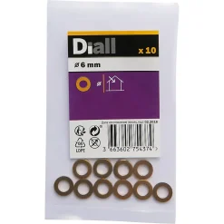 Diall Rondelles plates étroites en laiton ø 6mm - 10 pièces