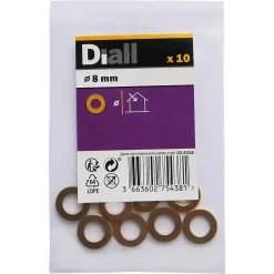 Diall Rondelle-Rondelles plates étroites en laiton ø 8mm - 10 pièces