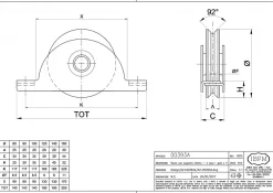 Ibfm Roue pour portail coulissant monture à support intérieur 2 roulements gorge V - Argent 14 700