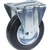 Parnells Roulette fixe de 125 mm avec caoutchouc noir sur roue centrale en acier embouti