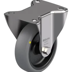 Parnells Roulette fixe de 100 mm en acier inoxydable avec thermoplastique gris conducteur d'électricité