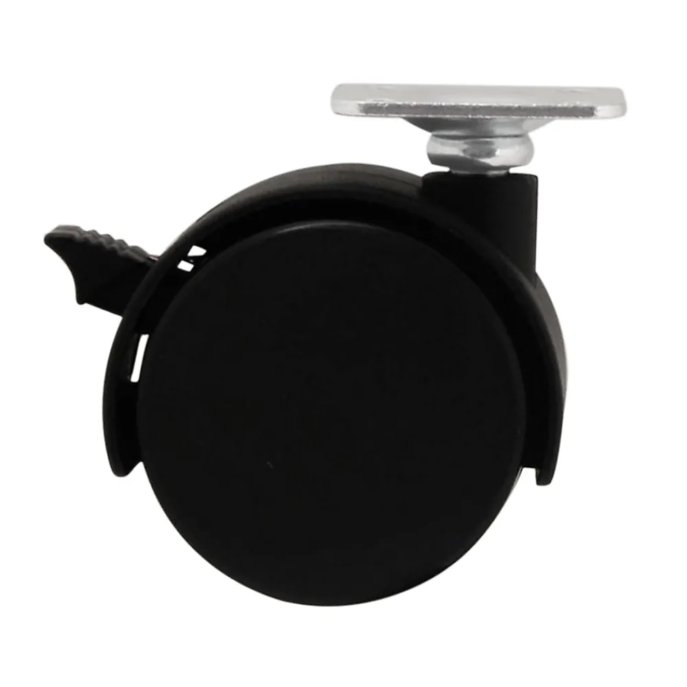 Roulette jumelée pivotante avec frein ø50 mm, plaque ø38 mm, charge max 40kg