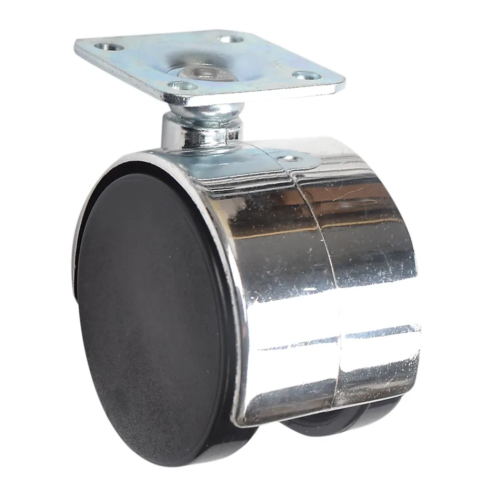 Roulette Et Roue-Roulette jumelée pivotante sans frein ø50 mm, plaque 38 x 38 mm, charge max 40 kg