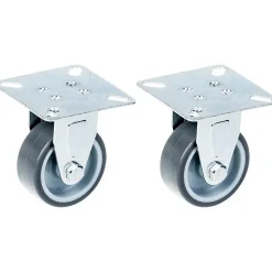 Parnells Roulette 50mm 2" à bandage caoutchouc gris, fixe, capacité 80kg, jeu de 2