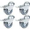 Parnells Roulette 50mm 2" à bandage caoutchouc gris, pivotante avec frein, capacité 160kg, jeu de 4