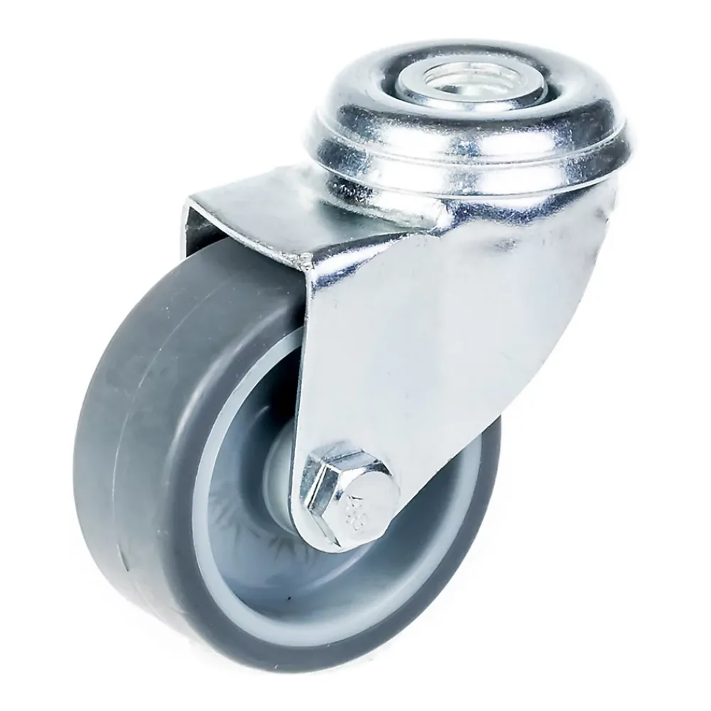 Parnells Roulette 50mm 2" à bandage caoutchouc gris, pivotante, capacité 40kg