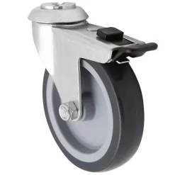 Roulette Et Roue-Roulette pivotante avec frein ø100 mm, œil, charge max 70kg