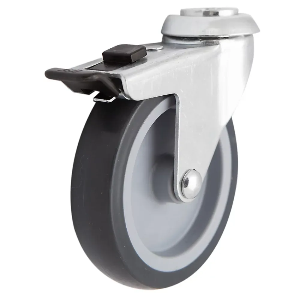 Roulette Et Roue-Roulette pivotante avec frein ø100 mm, œil, charge max 70kg