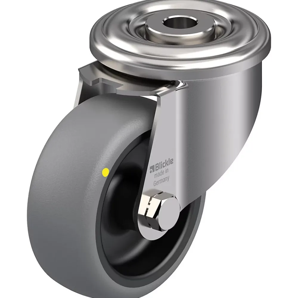 Parnells Roulette pivotante de 80 mm en acier inoxydable avec thermoplastique gris conducteur d'électricité