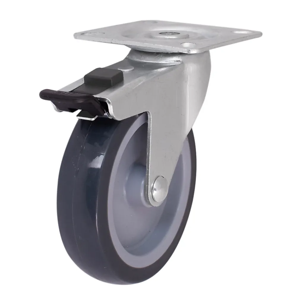 Roulette pivotante grise ø10 cm, charge max 70 kg