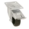 Roulette Et Roue-Roulette pivotante noire ø8 cm avec freins, charge max 70 kg
