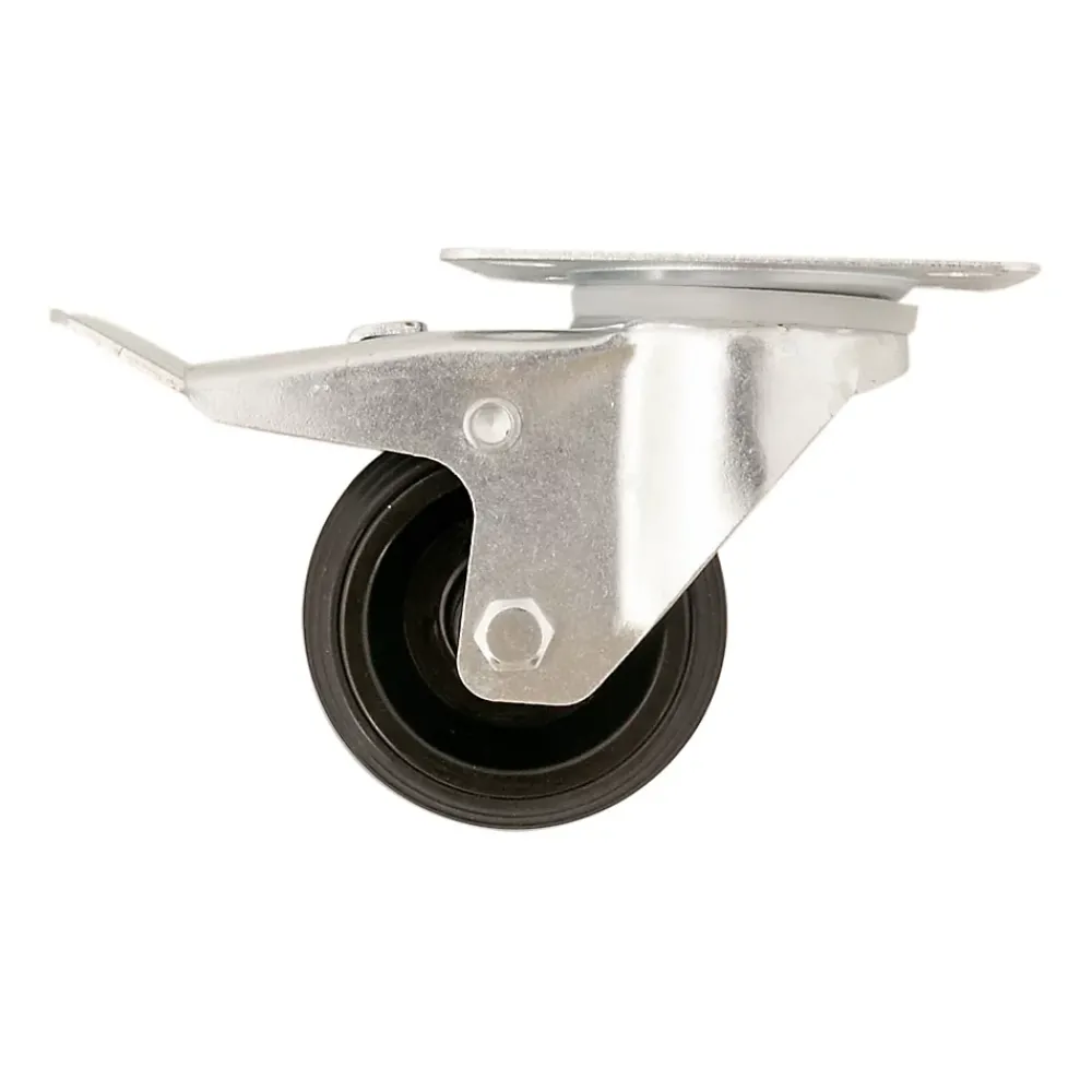 Roulette Et Roue-Roulette pivotante noire ø8 cm avec freins, charge max 70 kg