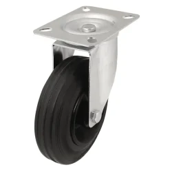 Roulette pivotante noire ø12.5 cm, charge max 100 kg