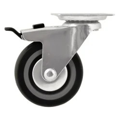 Roulette Et Roue-Roulette pivotante sur plaque grise ø7.5 cm avec freins, charge max 60 kg