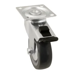 Roulette Et Roue-Roulette pivotante sur plaque grise ø7.5 cm avec freins, charge max 60 kg