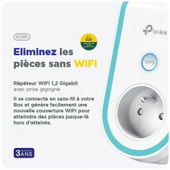 TP-link Routeur Et Extension Wifi-Répéteur WiFi AC1200 avec prise intégrée