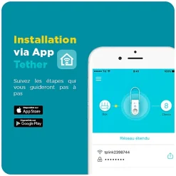 TP-link Routeur Et Extension Wifi-Répéteur WiFi AC1200 avec prise intégrée