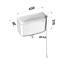 Clara Réservoir Wc-Réservoir WC - DZ 500 - - Haut