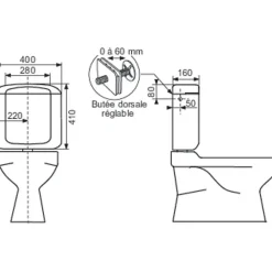 Regiplast Réservoir Wc-Réservoir WC - REGILUX - - Simple débit - Bas