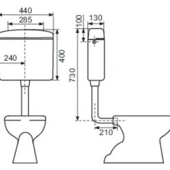 Regiplast Réservoir Wc-Réservoir WC - REGI SUPER - - Simple débit - Semi-bas - Interrompable
