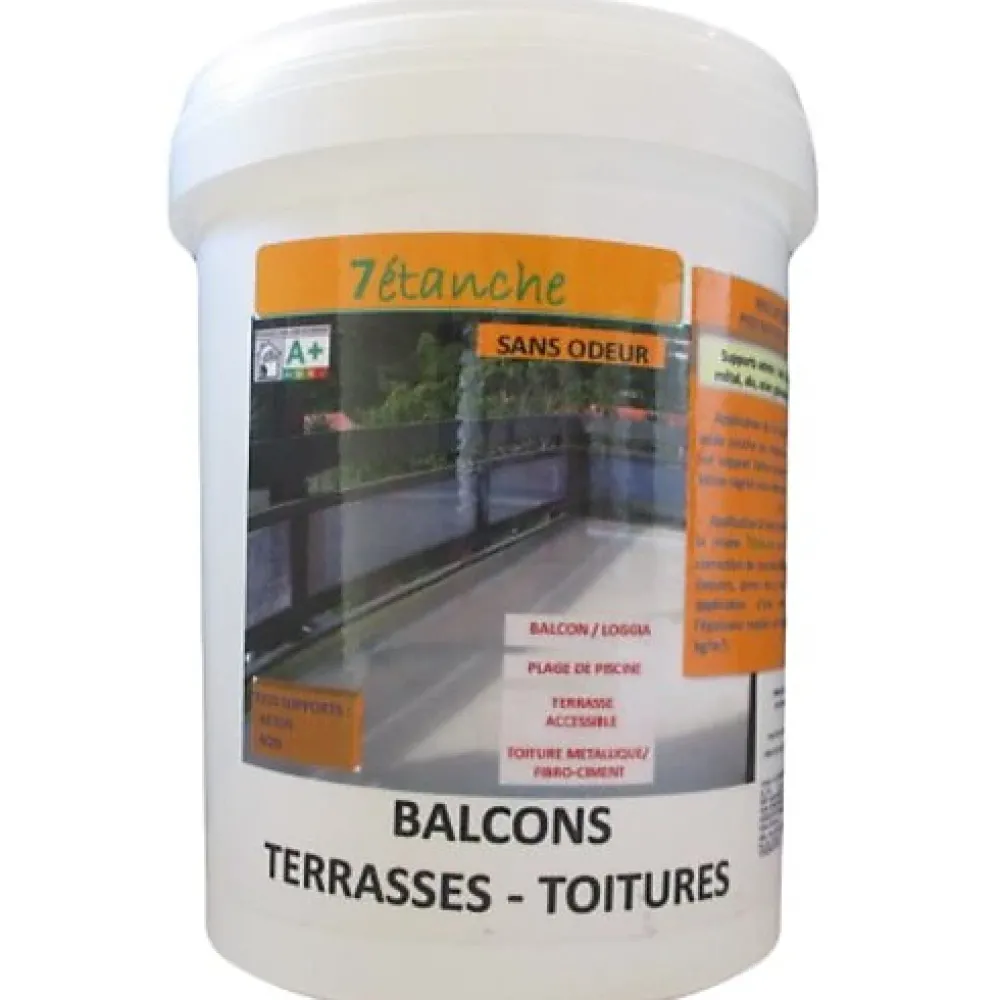 7étanche Etanchéité Du Mur Intérieur-Résine d'étanchéité pour Balcons - Terrasses - Toitures - Gris - 5Kg