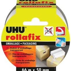 UHU Ruban adhésif d'emballage Rollafix transparent 66 x 50 mm
