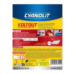 Cyanolit Ruban adhésif double face Koltout Express 3 m x 19 mm + 20%
