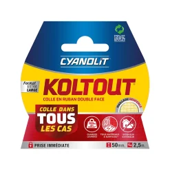 Cyanolit Ruban adhésif double face Koltout Express 48 mm x 18 mm - 10 pièces