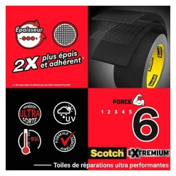 Scotch Ruban Adhésif-Ruban adhésif toile de réparation Extremium 25 x 48 mm noir