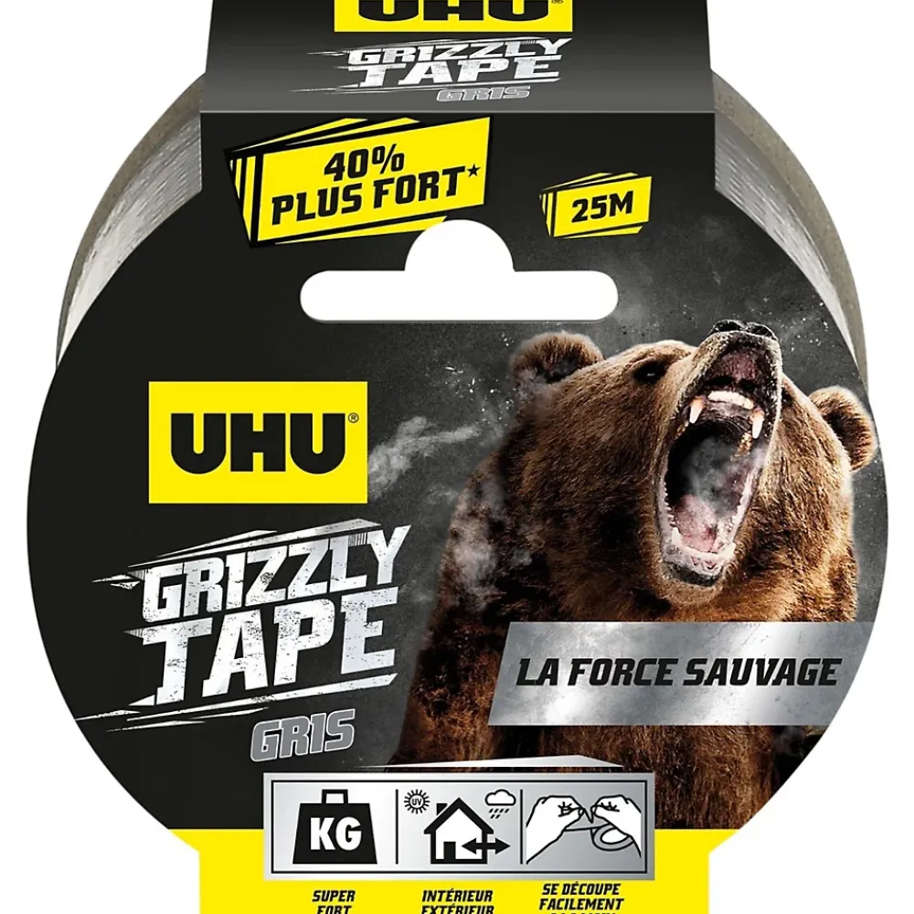 UHU Ruban adhésif Grizzly tape gris 25m