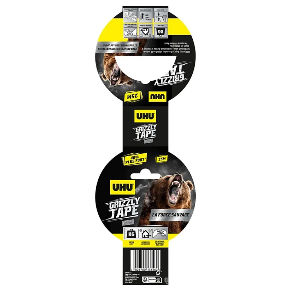 UHU Ruban adhésif Grizzly tape gris 25m