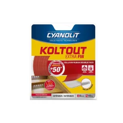 Cyanolit Ruban Adhésif-Ruban colle Koltout extra fin h. 8 mm x l. 10 m