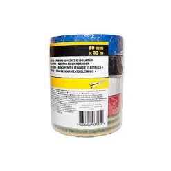Diall Ruban Isolant Électrique-Ruban d'isolation, couleur mélangée 19 mm x 33 m vendu par 5 pièces