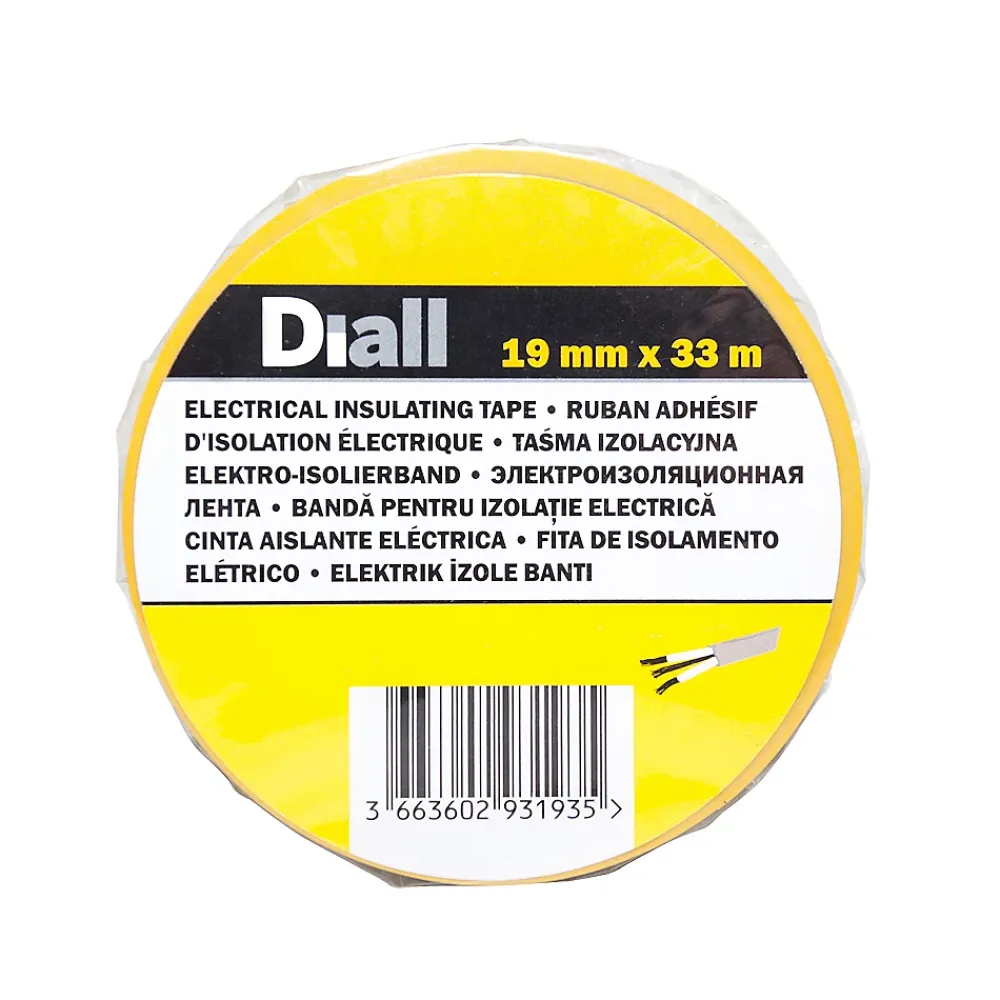 Diall Ruban Isolant Électrique-Ruban d'isolation électrique 19 mm x 33 m vert et jaune