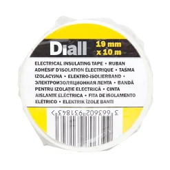 Diall Ruban Isolant Électrique-Ruban d'isolation électrique 19 mm x 10 m blanc