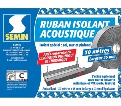 Semin Etanchéité Du Mur Intérieur-Ruban Isolant Acoustique , 30 m x 45 mm