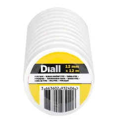 Diall Ruban PTFE régulier 12 mm x 12 m x 0,76 mm, 10 pièces