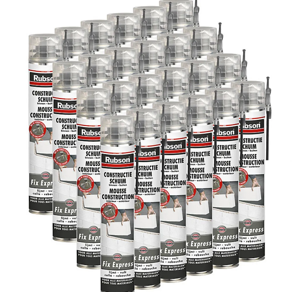 Rubson Mousse Expansive-Lot de 24 Mousses construction 750ml Fix Express