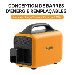 Runhood Station Électrique-HE600 + 2 Energy Bar 324 - Station Modulaire 600 W 648 Wh avec Hot-Swap