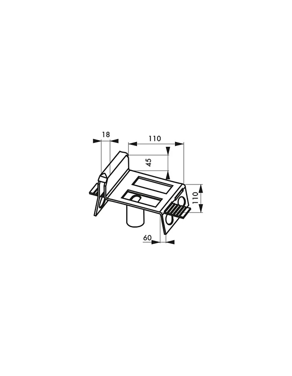 Thirard Patte De Fixation-Sabot à sceller pour porte, glissière réglable, acier -