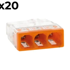 Wago Sachet de 20 bornes 3 entrées série 2273 -