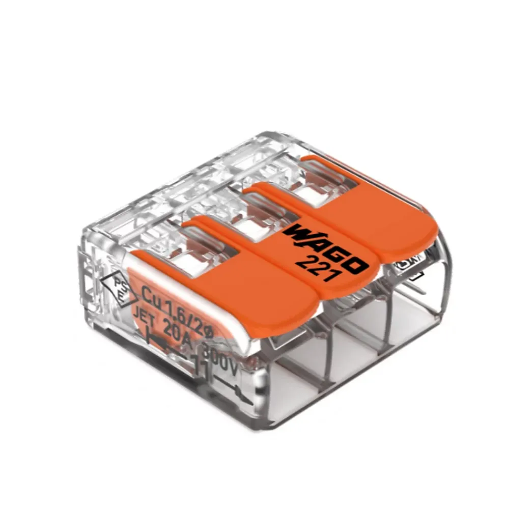 Wago Sachet de 10 bornes 3 entrées série 221 -